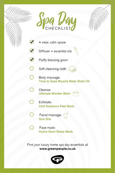 at home spa day checklist