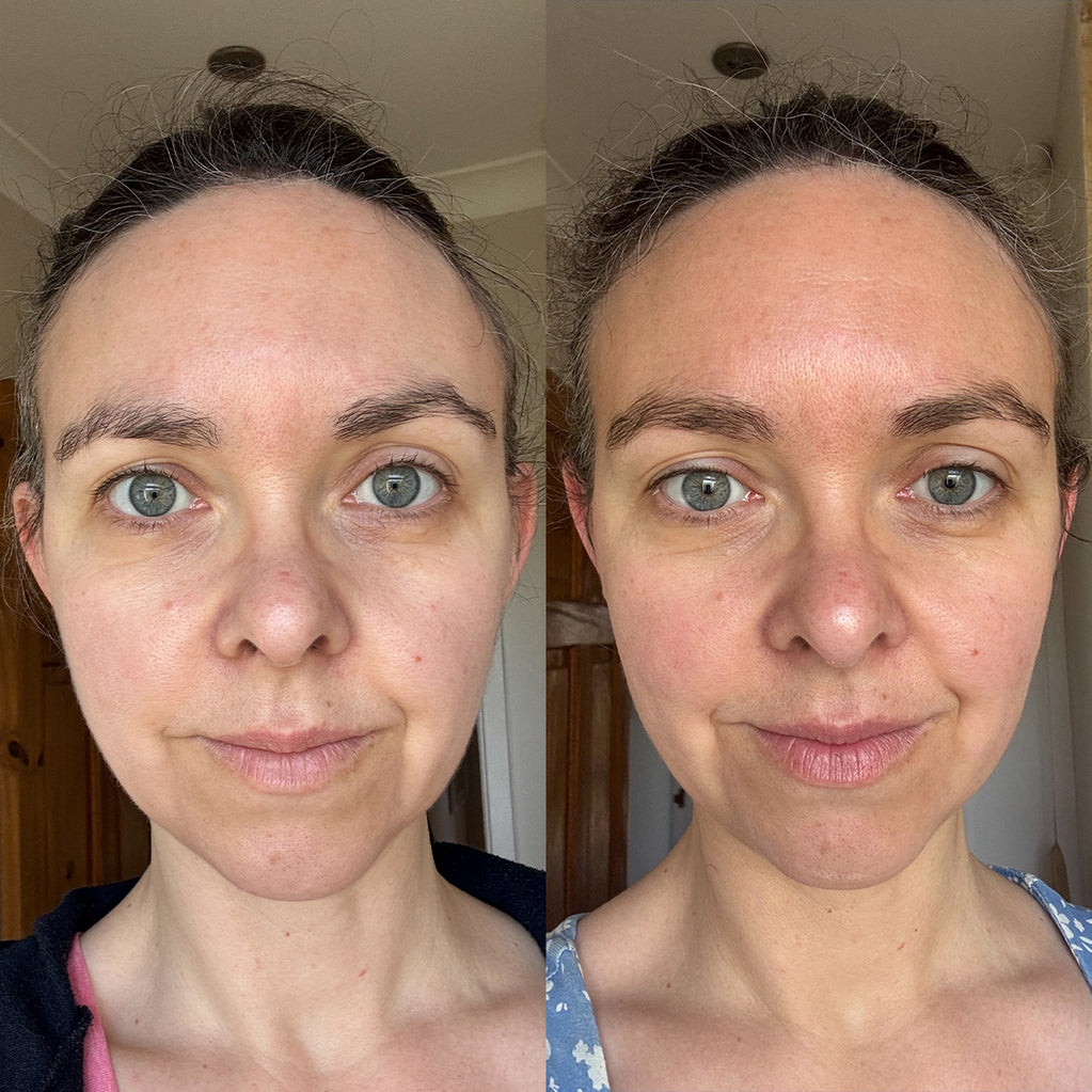 before and after Glow & Protect SPF30 150ml