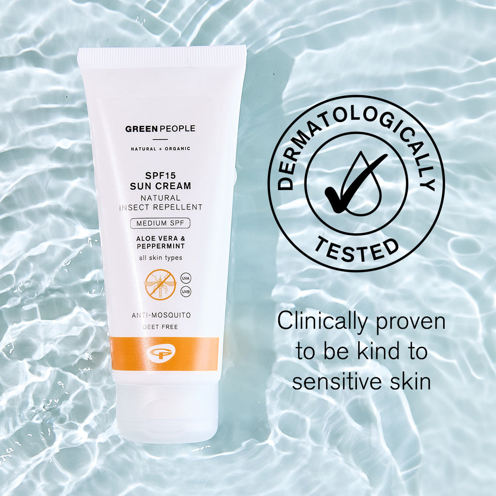 green people sun cream with insect repellent dermatologically tested