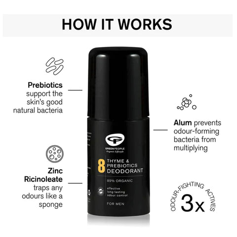 GREEN PEOPLE FOR MEN - NO. 8 THYME & PREBIOTICS DEODORANT 75ML
